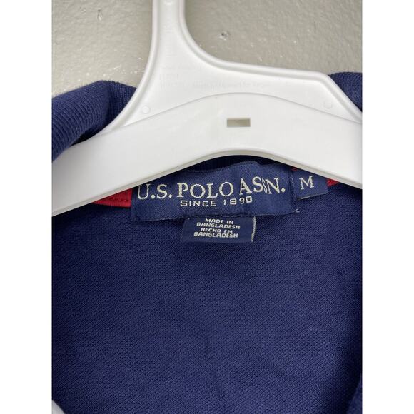 U.S. Polo Assn. Men's Slim Fit Short Sleeve Color Block Pique Polo Size Medium - Picture 4 of 6